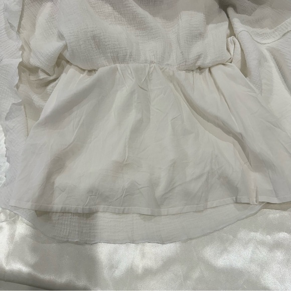 Majorelle Cambria Mini Dress White Cutout Long Sleeve Crochet Small Bridal Grad - Picture 11 of 12